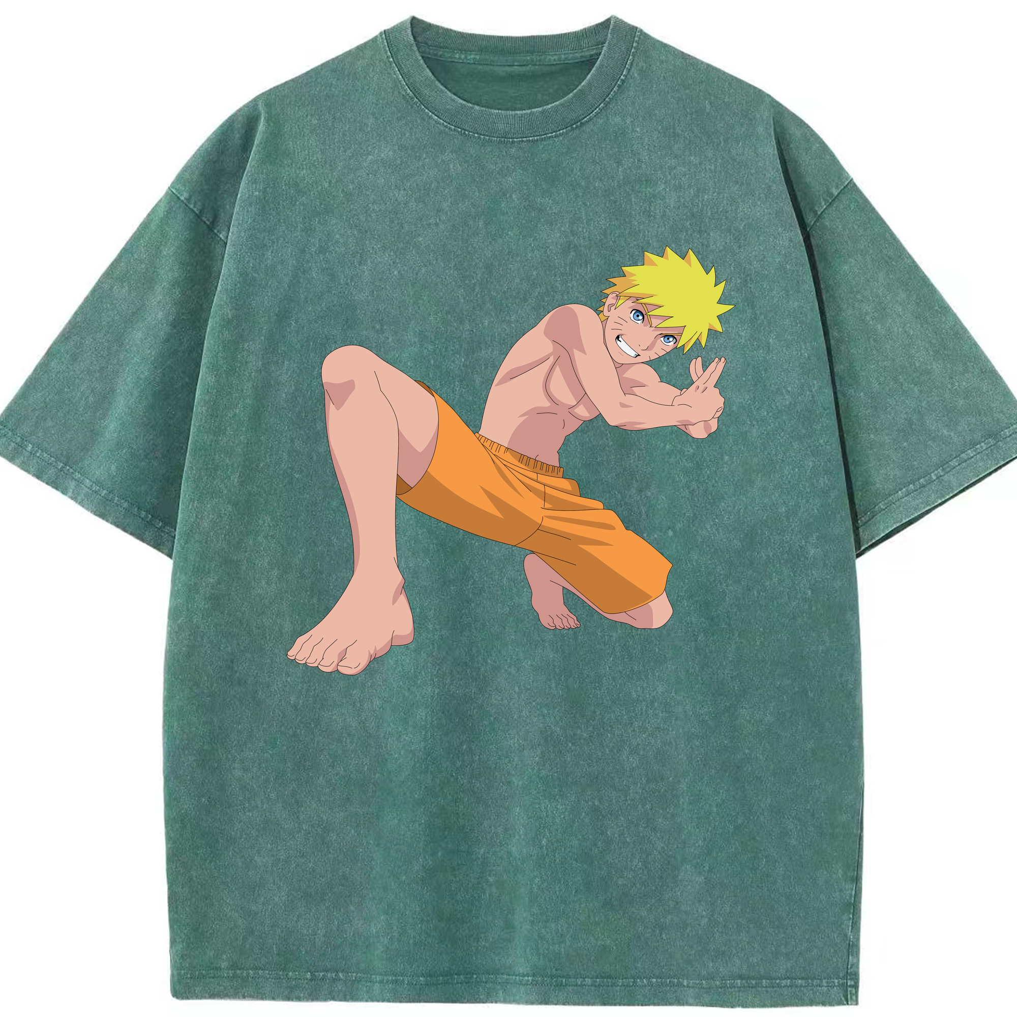 （画像用） NARUTO -ナルト- うずまき ナルト Uzumaki Naruto 綿100% ヴィンテージ風 半袖Tシャツ（フロントプリント）